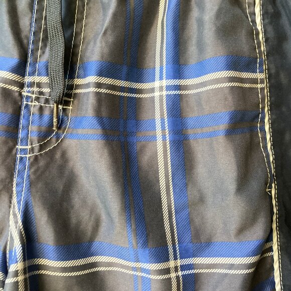 O'Neill Plaid Swim Trunks Mens Size 30 Black Blue Board Shorts Bathing Suit - Picture 6 of 13